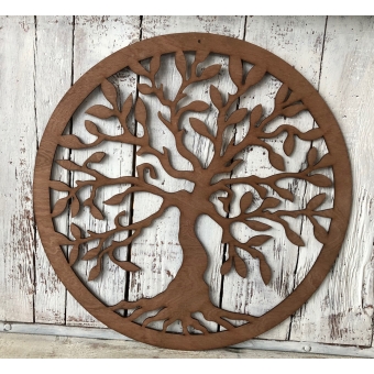 Tree of Life hout wand of raam ornament 55cm